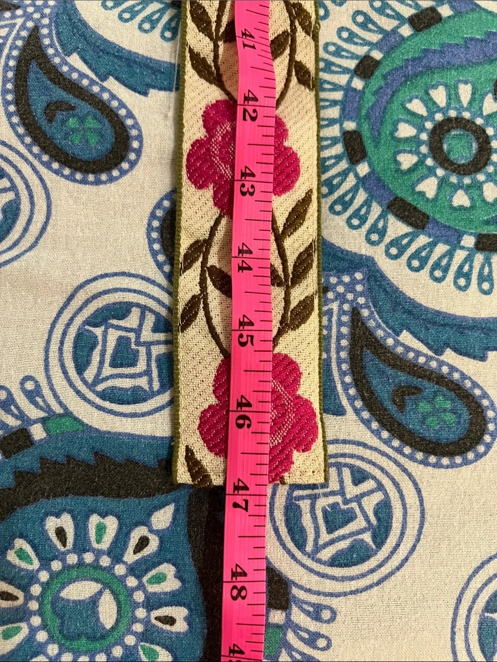 POL Pink Floral Embroidered Ribbon Belt with Cream Base. Worn once